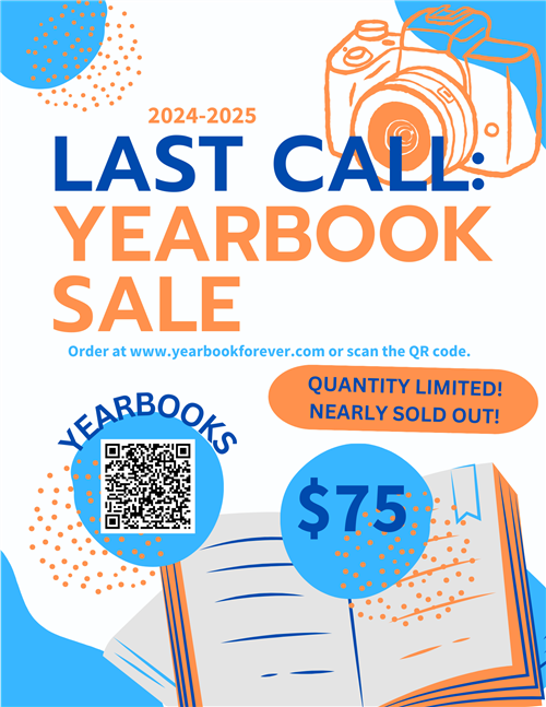 Last call for yearbook sales - $75
